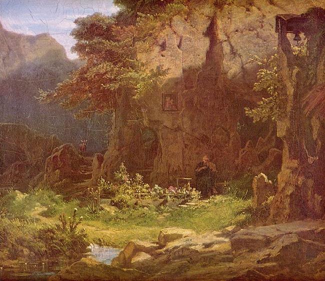 Carl Spitzweg Hermit playing the violin oil painting picture